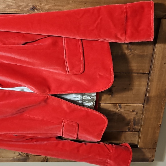 J. Crew Red Velvet Cropped Blazer Size 8 - Picture 5 of 16
